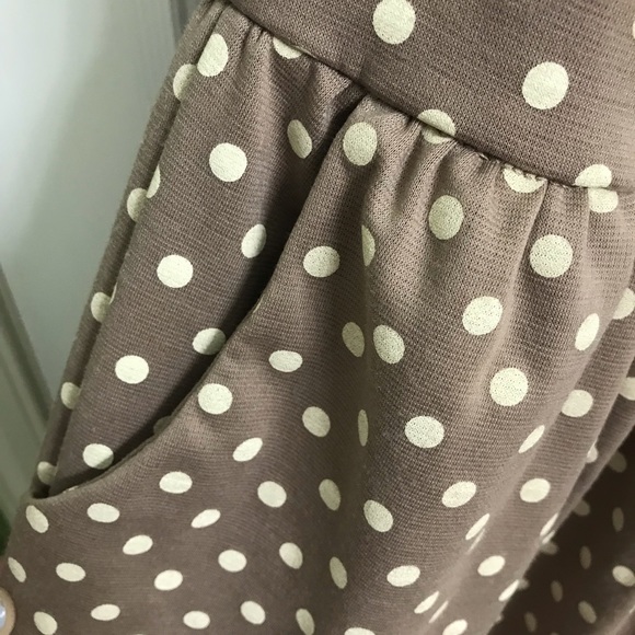 Women’s one shoulder dress with polka dots - Picture 4 of 8